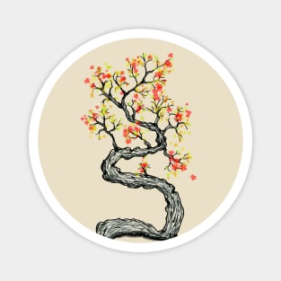 Crooked autumn tree Magnet